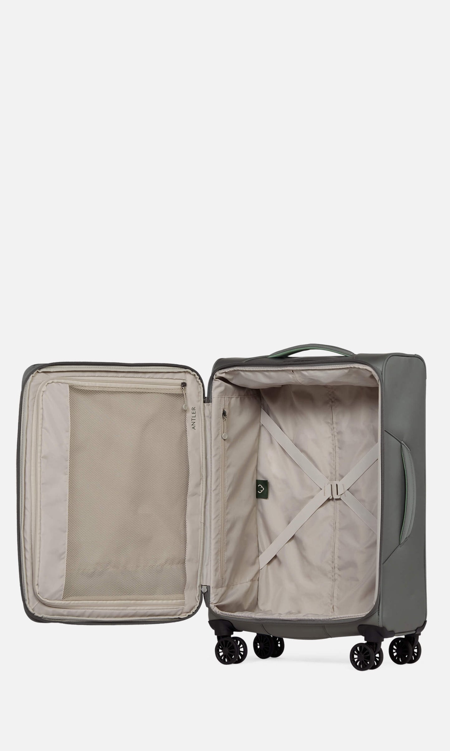 Antler Luggage -  Brixham medium in concrete grey - Soft Suitcases Brixham Medium Suitcase Grey | Soft Shell Suitcase | Antler 