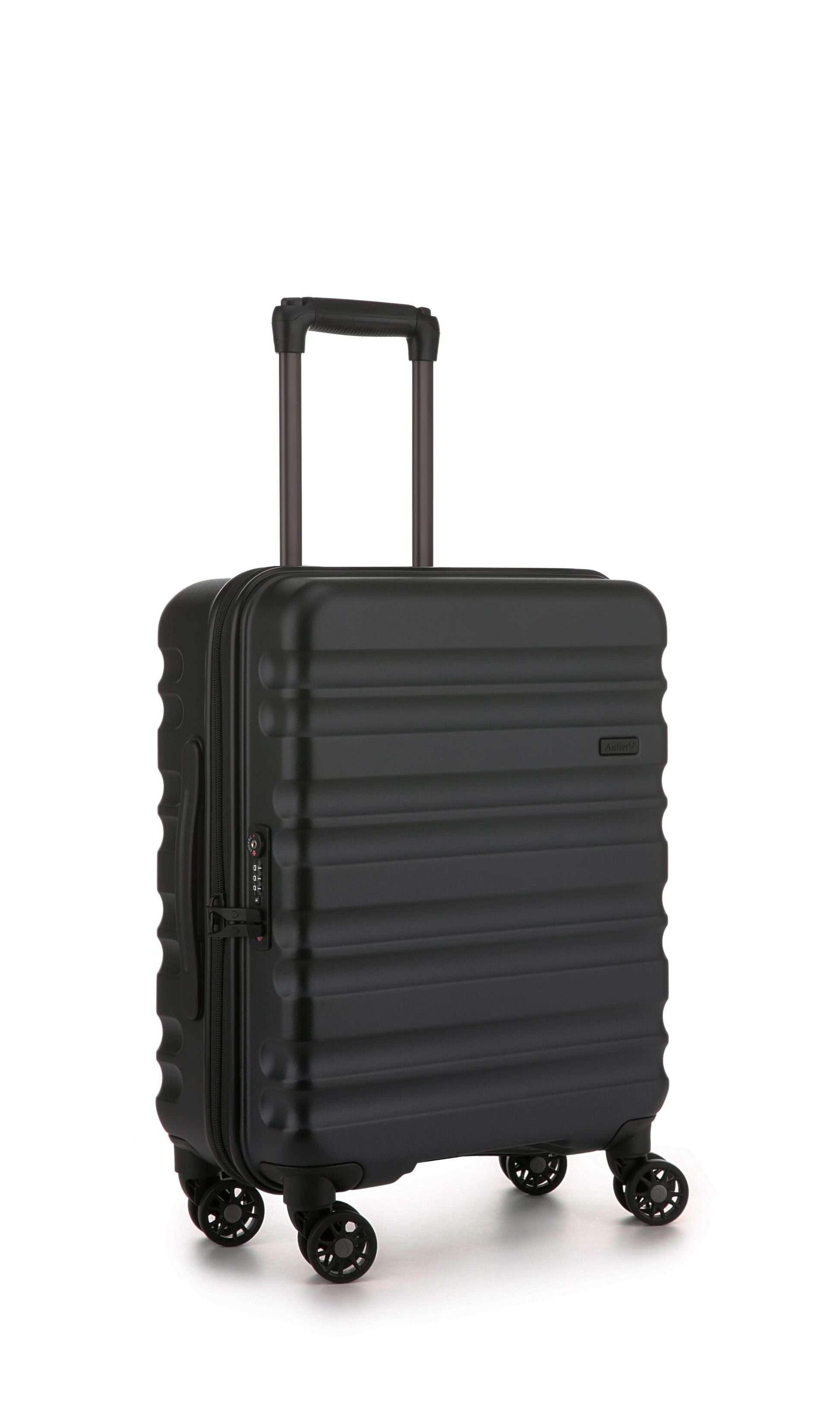 Antler Luggage -  Clifton cabin in black - Hard Suitcases Clifton Monos 55x40x20cm Cabin Suitcase Black | Hard Suitcase | Antler UK